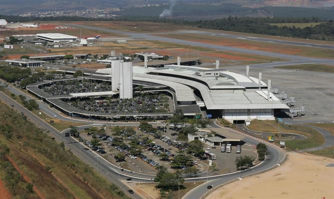 Vista aérea do aeroporto de Confins, em Minas Gerais
