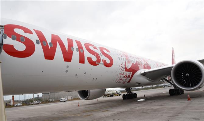 Na foto, primeiro Boeing 777-300ER da Swiss