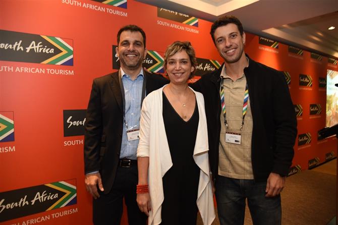 Marcelo Marques, Tati Isler e Diogo Caldeira, do Turismo da África do Sul no Brasil e agora na América do Sul