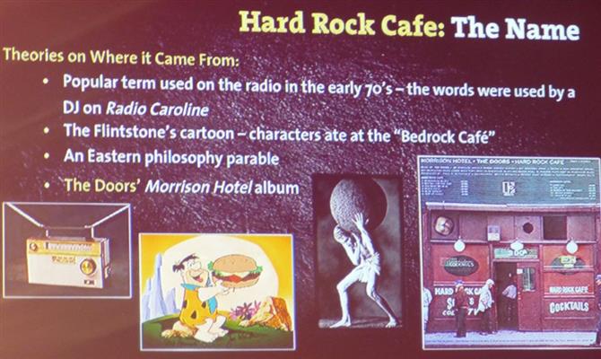 as possíveis explicações para o nome Hard Rock, na apresentação de Jim Knight