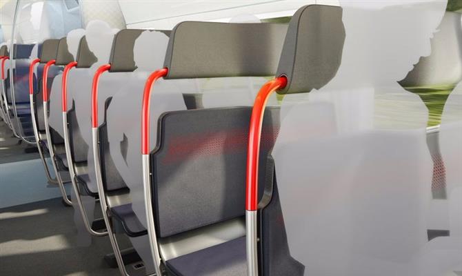 Os assentos Horizon oferecem mais espaço entre os passageiros