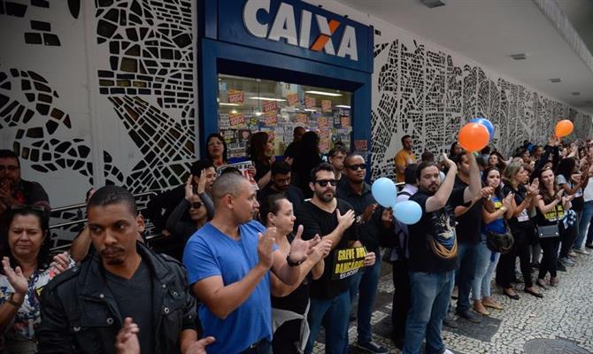 Protesto dos bancários no Rio de Janeiro