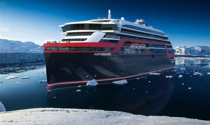 Projeção de como serão os novos navios da Hurtigruten