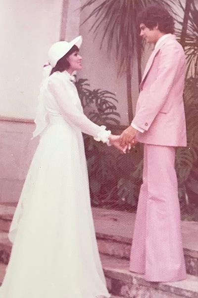 Casamento com Luiza Paulus, em 1974