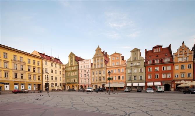A preservação das charmosas construções da praça central de Wroclaw chamam a atenção