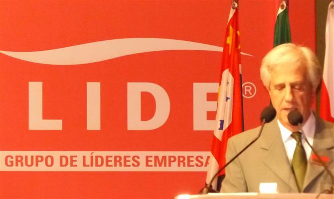 O presidente do Uruguai, Tabaré Vázquez, em seu pronunciamento