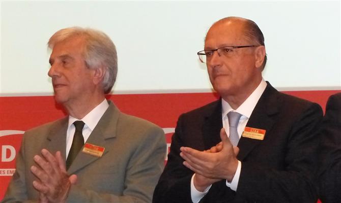 Tabaré Vázquez e o governador de São Paulo, Geraldo Alckmin
