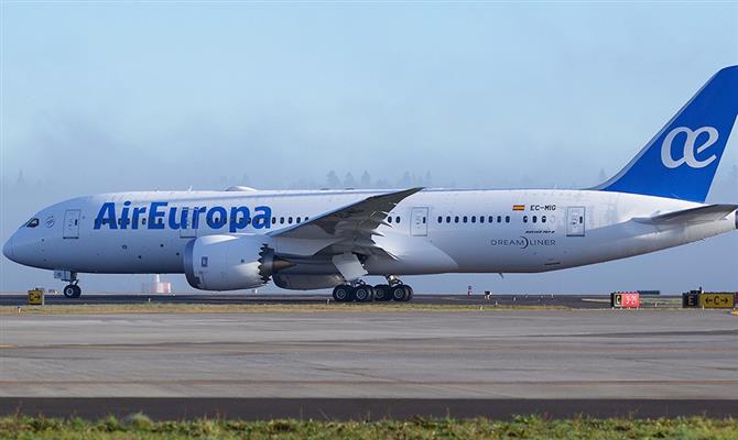 Air Europa teve alta no número de passageiros nas rotas Salvador-Espanha