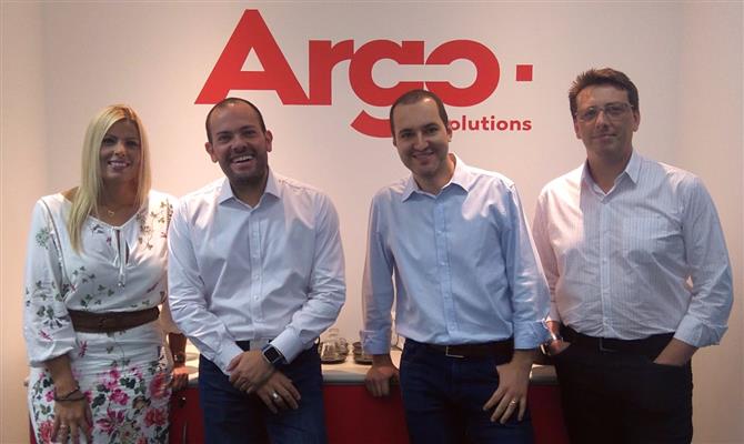 Juliana Costa, Alexandre Arruda, Wagner Amarelo e Leandro Lavra, da Argo Solutions<br>