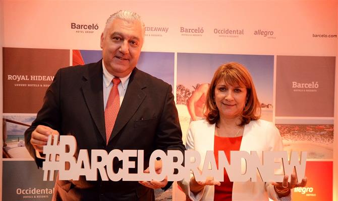 Fernando Gutiérrez, diretor comercial para América do Sul, e Ângela Martinez, diretora de Vendas Brasil da Barceló Hotels