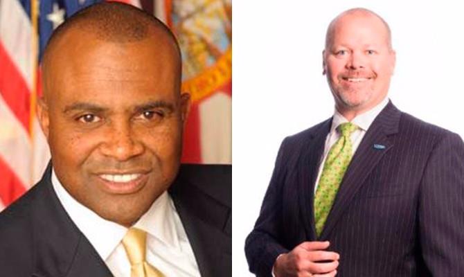 À esquerda, o novo CEO da Visit Florida, Ken Lawson. À direita, o ex diretor executivo da companhia, Will Seccombe
