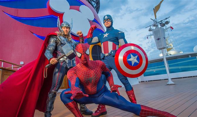 Thor, Capitão América e Homem-Aranha são alguns dos personagens Marvel que estarão a bordo da Disney Cruise Line