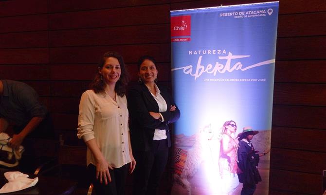A representante do Turismo Chile no Brasil, Tamara Mantoani, e a subgerente do órgão para América Latina, Jessica Canelo