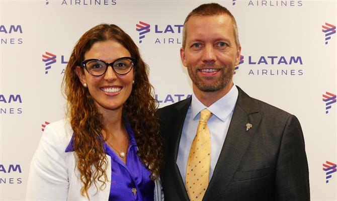 Claudia Sender, diretora de Clientes e presidente da holding Latam SA no Brasil, e Jerome Cadier, CEO da Latam Airlines Brasil