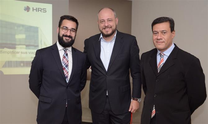 Os executivos da HRS Brasil: Phelipe Farah, Eduardo Murad e Alexandre Oliveira
