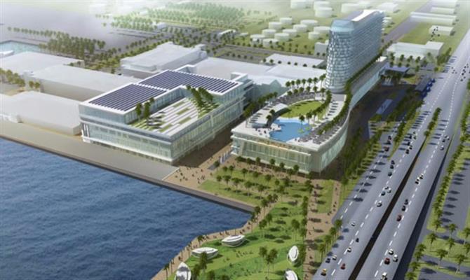 Projeção da expansão proposta para o Broward County Convention Center, em Fort Lauderdale, com abertura prevista para 2021
