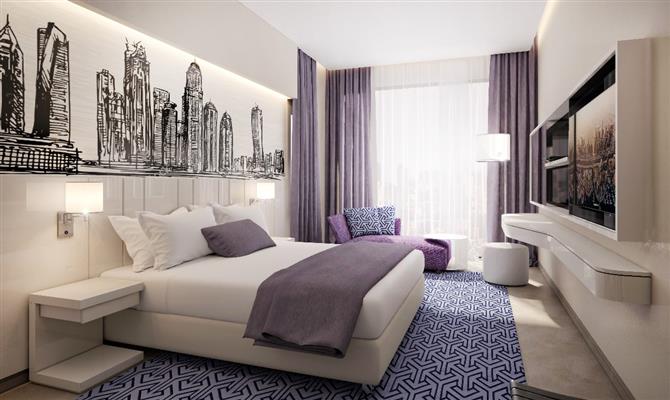 Quarto no novo Mercure Dubai Barsha Heights Hotel Suites & Apartments
