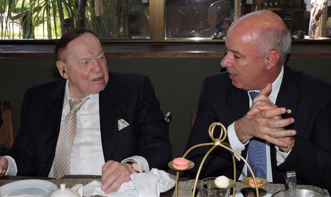 Sheldon Adelson e Herculano Passos, em Brasília