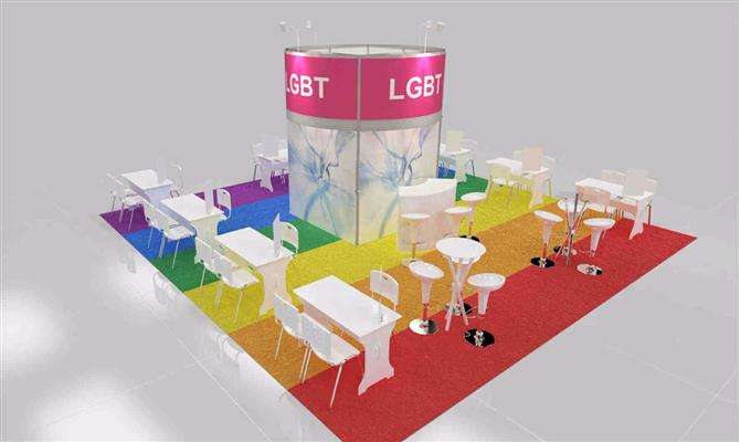 Ilustração de como ficará o Espaço LGBT no Festuris Gramado deste ano
