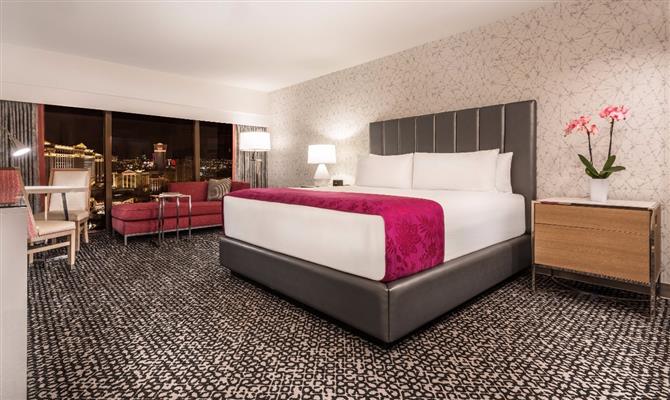 Projeção de como ficarão os quartos do Flamingo Las Vegas após a reforma