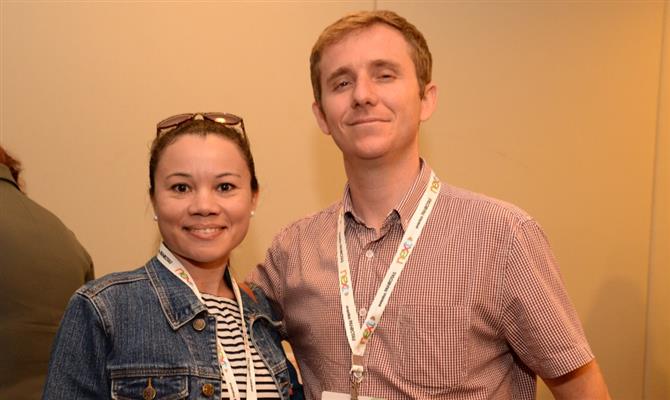 Ernani Silva, da Ernanitur, Erick Vasconcelos, da Secretaria de Turismo de Fortaleza, Guillermo Alcorta, da PANROTAS, e Rodrigo Pereira, também da Secretaria de Turismo de Fortaleza