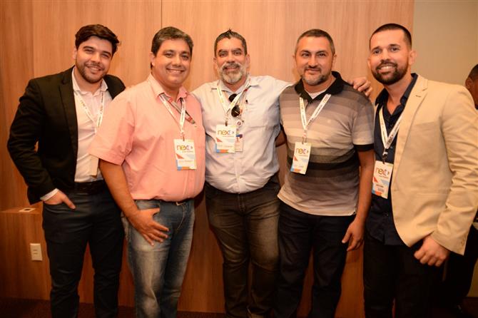 Ernani Silva, da Ernanitur, Erick Vasconcelos, da Secretaria de Turismo de Fortaleza, Guillermo Alcorta, da PANROTAS, e Rodrigo Pereira, também da Secretaria de Turismo de Fortaleza