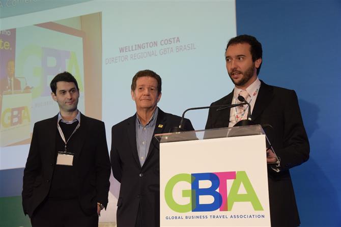 Board da GBTA Brasil: Daniel Iacomini, Wellington Costa e Fernão Loureiro
