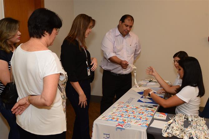 Eliane Campos, da Rextur Advance, Ana di Sicco, da Hello Viagens, Lydiane Fukayama, da Rextur Advance, e Angelo Marcolin, também da Rextur Advance