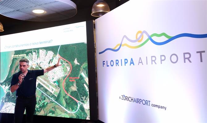 CEO da Floripa Airport, Tobias Markert apresentou o projeto que prevê movimentação de oito milhões de passageiros por ano