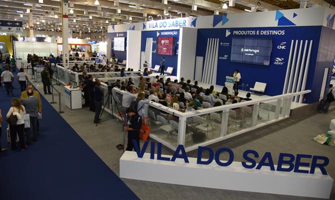 A média de satisfação da Vila do Saber se manteve entre 60,3% e em 63,5%, respectivamente, na avaliação de expositores e visitantes