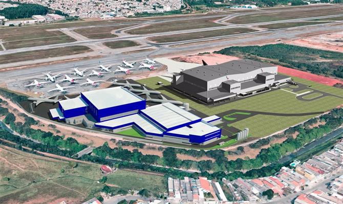 O novo hangar da Latam Airlines terá um espaço de 65 mil metros quadrados