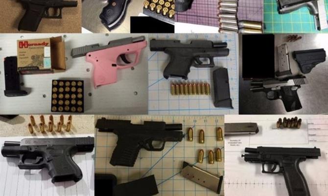 Armas confiscadas pela TSA