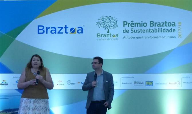 Magda Nassar, presidente da Braztoa, e Benício Filho, empresário da área de tecnologia, palestrante e parceiro Braztoa