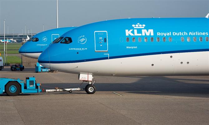 Dreamliner da KLM no detalhe