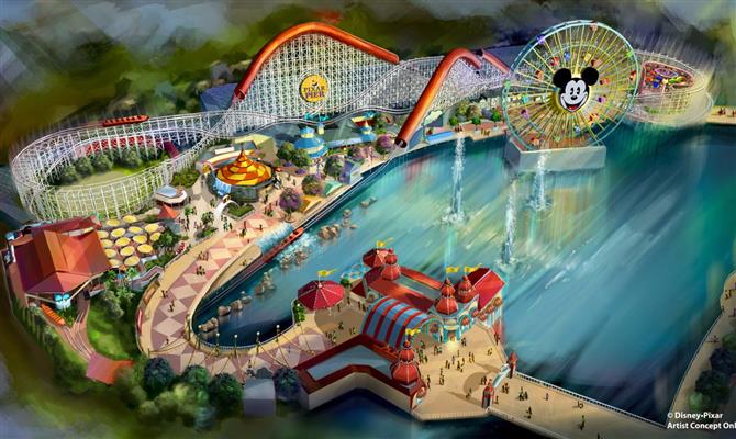 O Pixar Pier substitui o antigo espaço da Paradise Pier