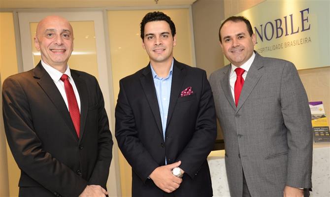 Ricardo Pompeu, sócio e responsável pelo comercial e marketing, Rafael Menna, vice-presidente, e Roberto Bertino, fundador e presidente