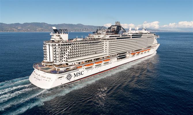 O MSC Seaside deve atracar em Maceió em 8 de dezembro iniciando a temporada de cruzeiros no destino