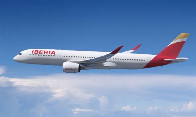 Projeção do novo A350-900 da Iberia, que deve ser entregue entre maio e junho