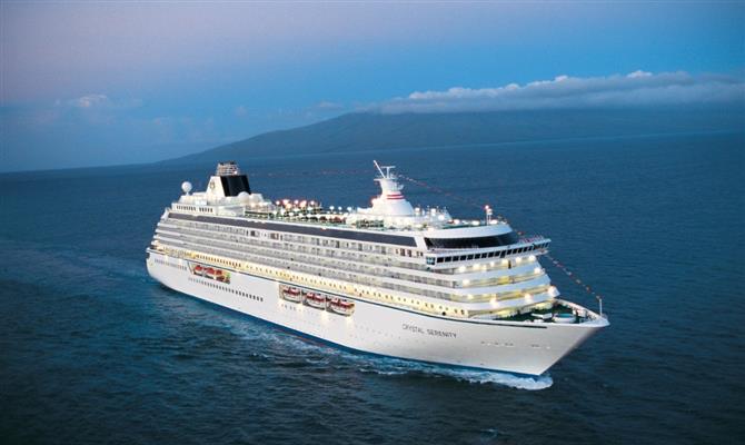 O navio Crystal Serenity fará a viagem inaugural de 12 dias saindo de Marselha, na França, para Lisboa, em 31 de julho