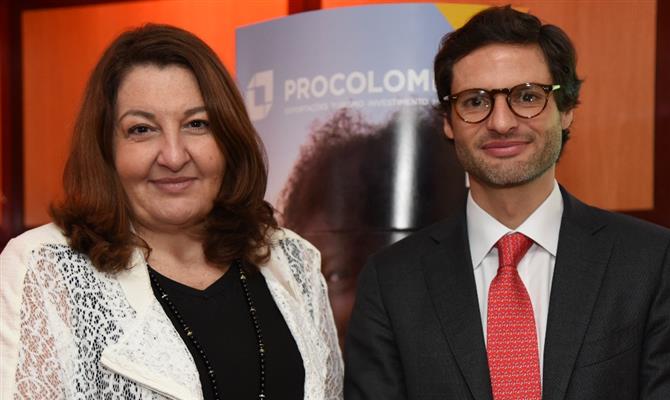 A presidente da Braztoa, Magda Nassar, com o presidente da Procolombia, Felipe Jaramillo