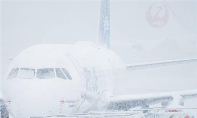 Mais de 1,5 mil voos foram cancelados no início de 2018, nos Estados Unidos, por causa de uma tempestade de neve