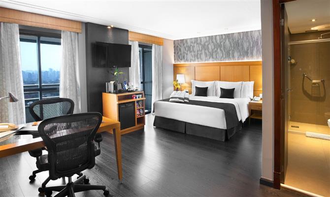 Os clientes são hospedados nos apartamentos da categoria Grand Premium, situados no 22° e 23° andar do hotel