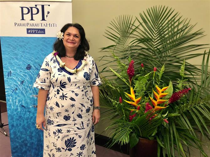 Nicole Bouteau, ministra do Turismo e dos Transportes Internacionais da Polinésia Francesa