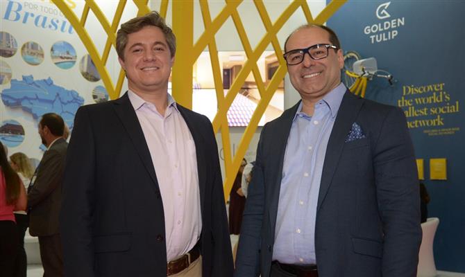 Diretor de Vendas e Marketing da BHG, Tomás Ramos,  com o diretor executivo Flávio Lopes, na WTM Latin America 2018