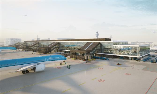 Projeto do novo pátio do aeroporto de Amsterdam