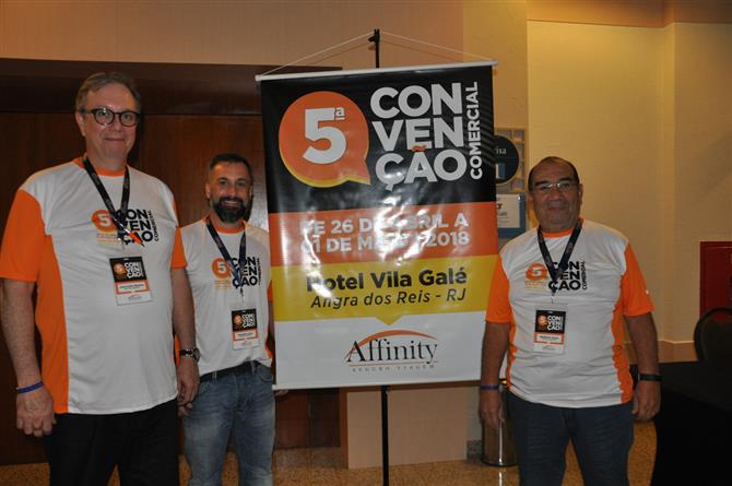 José Carlos Menezes, Alexandre Lança e  Marilberto França, todos da Affinity Seguro Viagem