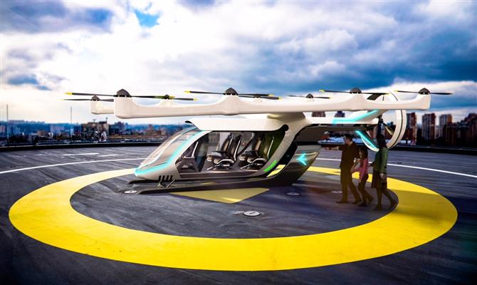 Primeiro conceito de drone que deve receber passageiros do Uber foi revelado em evento em Los Angeles