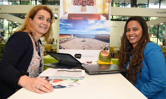 Diretora de Vendas de Pousadas da Pestana em Portugal, Isabel Froufe, com a gerente de Vendas de Contas Internacionais, Danielle Boni