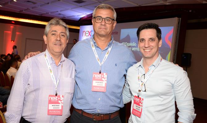 Moacir Barbosa, Mignani e André Velasque apresentaram as novidades da Rextur Advance durante o Next BH