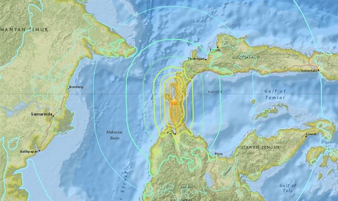 Região afetada pelo terremoto